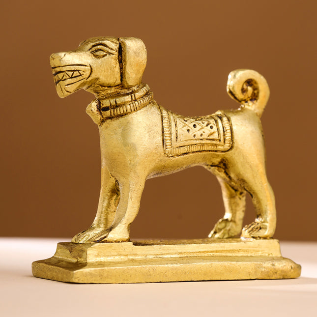 Brass Dog Figurine (3 Inch)