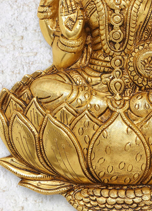 Brass Goddess Lakshmi Wall Hanging (11 Inch)