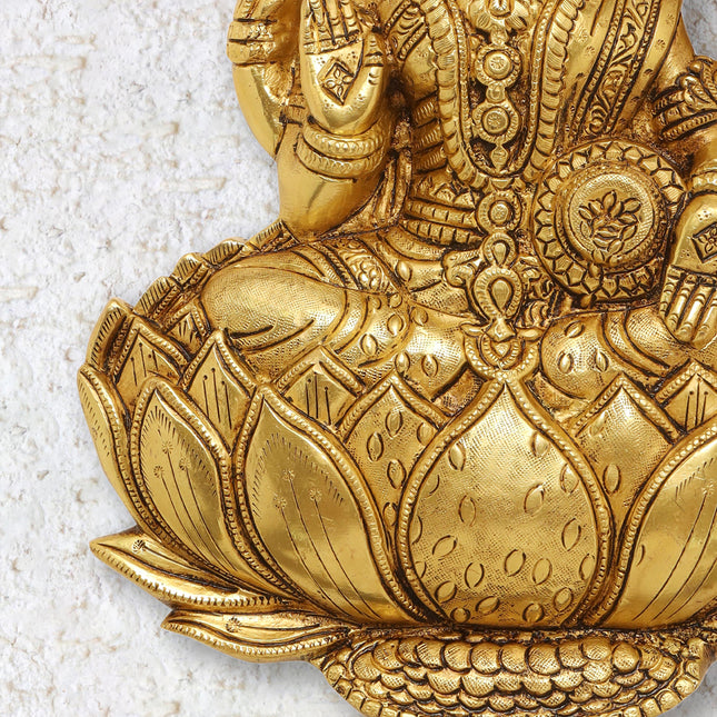 Brass Goddess Lakshmi Wall Hanging (11 Inch)