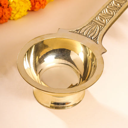 Brass Dhoop Aarti Spoon (10 Inch)