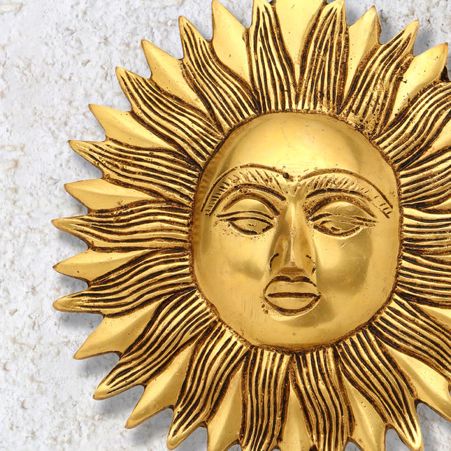 Brass Sun Face Wall Hanging (7 Inch)
