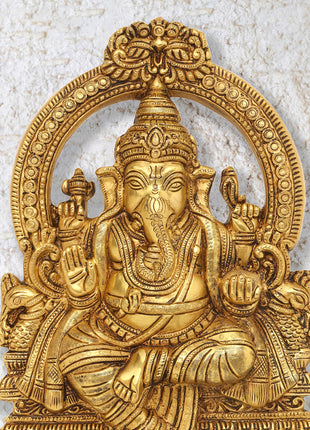 Brass Ganesha Wall Hanging (11.5 Inch)