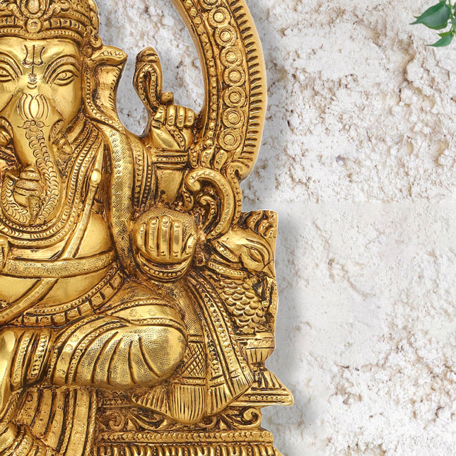 Brass Ganesha Wall Hanging (11.5 Inch)