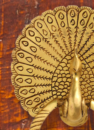 Brass Peacock Door Knocker (8 Inch)