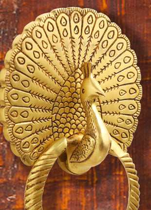 Brass Peacock Door Knocker (8 Inch)