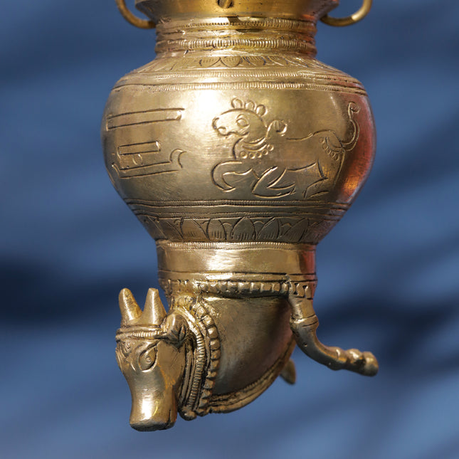Divine Brass Nandi Gangajali Sacred Vessel of Devotion & Purity (9-Inch)