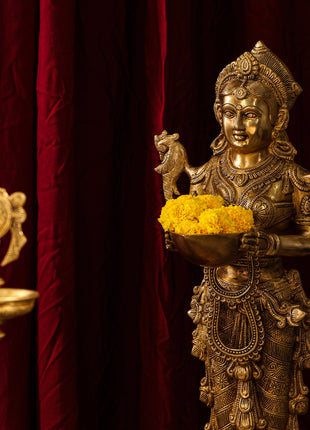 Brass Hanging Shankh And Chakra Diya Set (23 Inch)