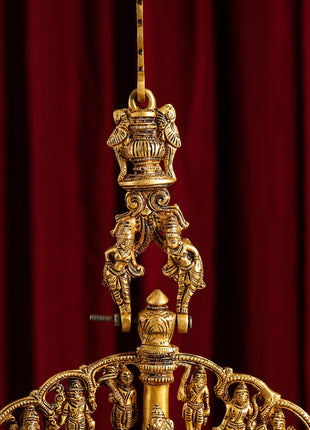 Brass Dashavatar/ Vishnu Avatar Wall Hanging Lamp (12.5 Inch) (46.5")