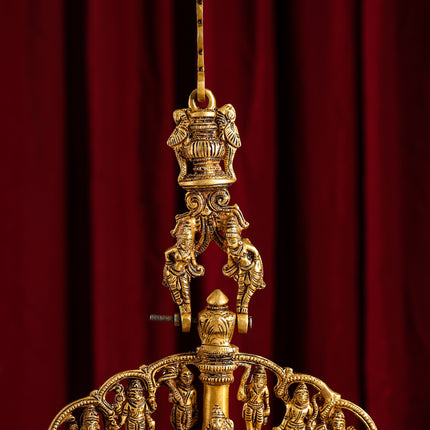 Brass Superfine Dashavatara / Vishnu Avatar Wall Hanging Lamp (46.5 Inch)