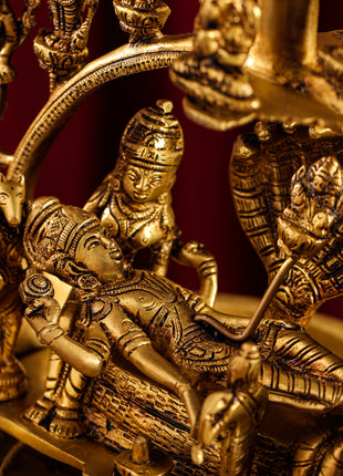 Brass Dashavatar/ Vishnu Avatar Wall Hanging Lamp (12.5 Inch) (46.5")
