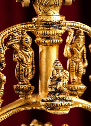 Brass Dashavatar/ Vishnu Avatar Wall Hanging Lamp (12.5 Inch) (46.5")