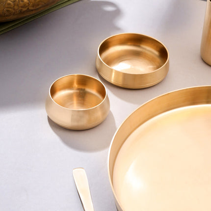 Brass Matt Thali/Dinner Set (2 Kg)