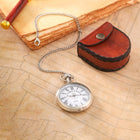 Brass Pocket Watch With Leahther Pouch (2 Inch)