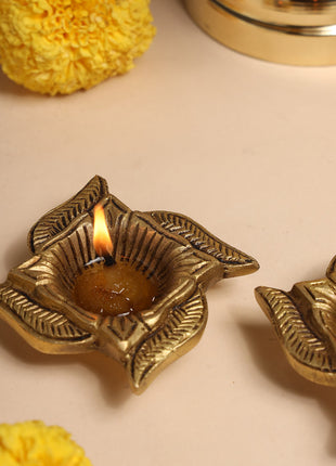 Brass Swastik Oil Diya Pair (0.8 Inch)