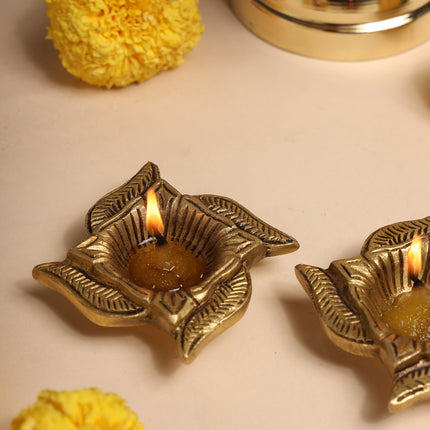 Brass Swastik Oil Diya Pair (0.8 Inch)