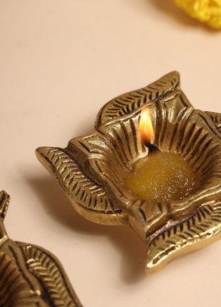 Brass Swastik Oil Diya Pair (0.8 Inch)