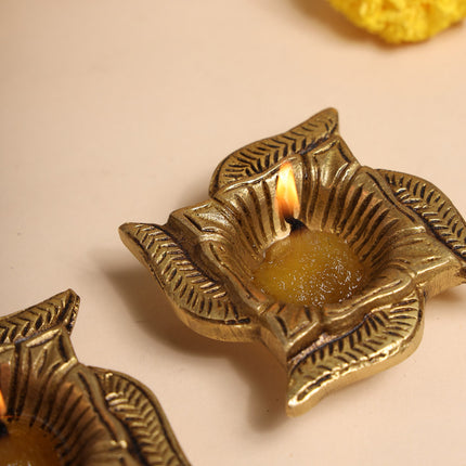 Brass Swastik Oil Diya Pair (0.8 Inch)