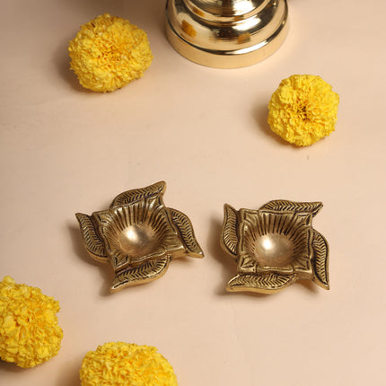 Brass Swastik Oil Diya Pair (0.8 Inch)