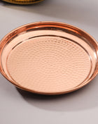 Copper Hammered Thali (10.5 Inch)