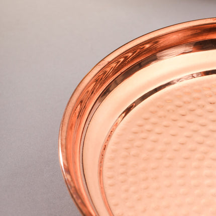 Copper Hammered Thali (10.5 Inch)