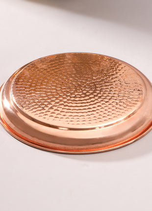 Copper Hammered Thali (10.5 Inch)