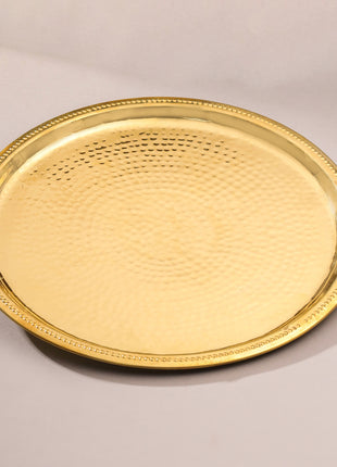 Brass Hammered Thali (12 Inch)