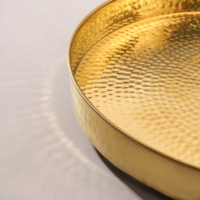 Brass Hammered Thali/Tray (14 Inch)