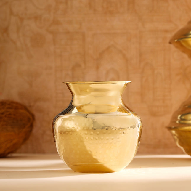 Brass Hammered Pooja Kalash