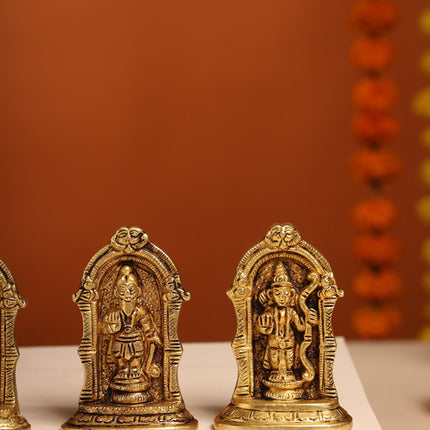 Brass Dashavatara /Vishnu Avatars Statue Set (3 Inch)