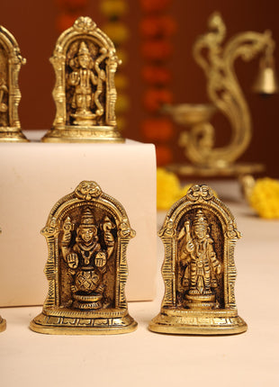 Brass Dashavatar/Vishnu Avatars Statue Set (3 Inch)