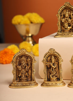 Brass Dashavatar/Vishnu Avatars Statue Set (3 Inch)