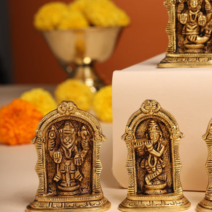 Brass Dashavatara /Vishnu Avatars Statue Set (3 Inch)