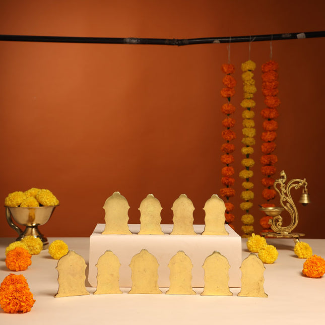 Brass Dashavatara /Vishnu Avatars Statue Set (3 Inch)