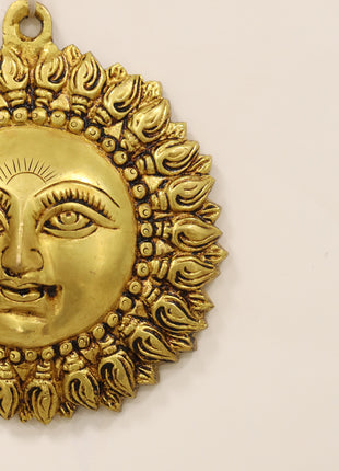 Brass Sun Face Wall Hanging (6.5 Inch)