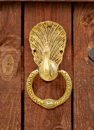 Brass Peacock Door Knocker (8 Inch)