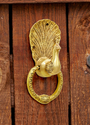 Brass Peacock Door Knocker (8 Inch)