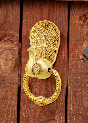 Brass Peacock Door Knocker (8 Inch)