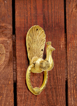 Brass Peacock Door Knocker (8 Inch)