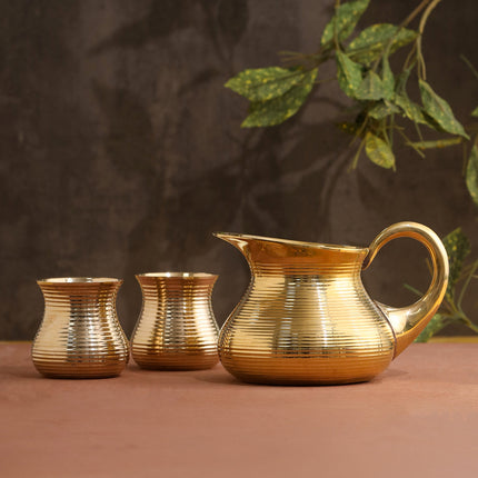 Brass Jug and Glasses Set
