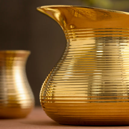 Brass Jug and Glasses Set
