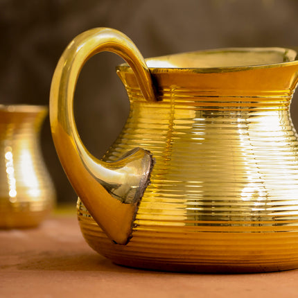 Brass Jug and Glasses Set