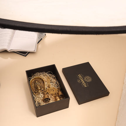 Brass Durga face & Swastik bell Festive Gift Hamper