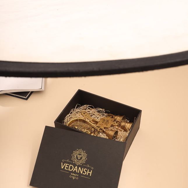 Brass Durga face & Swastik bell Festive Gift Hamper