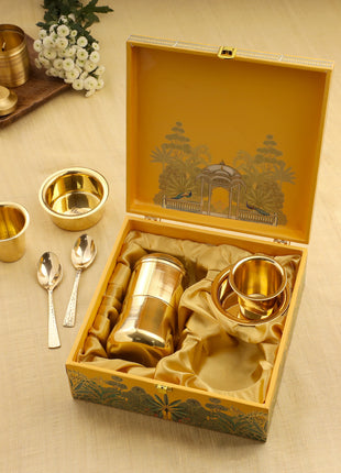 Brass Coffee Maker And Davara Set Corporate/Gift Hamper