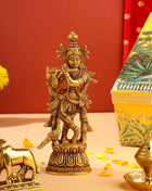 Brass Krishna With Cow Festive/Gift Hamper