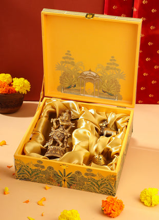 Brass Krishna With Cow Festive/Gift Hamper