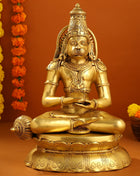 Brass Sitting Hanuman With Base Idol (16 Inch)