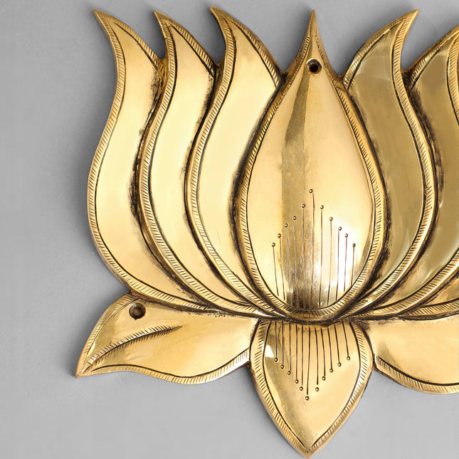 Brass Hanging Lotus Flower (8 Inch)