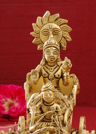 Brass Surya Rath Idol (5 Inch)