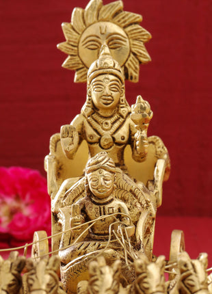 Brass Surya Rath Idol (5 Inch)